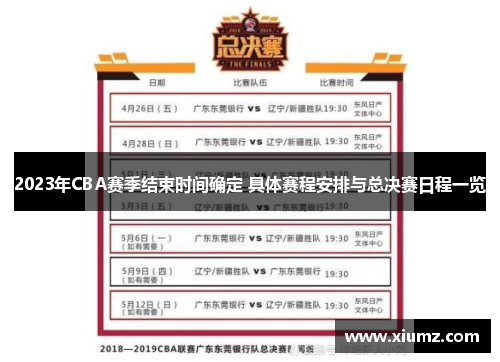 2023年CBA赛季结束时间确定 具体赛程安排与总决赛日程一览